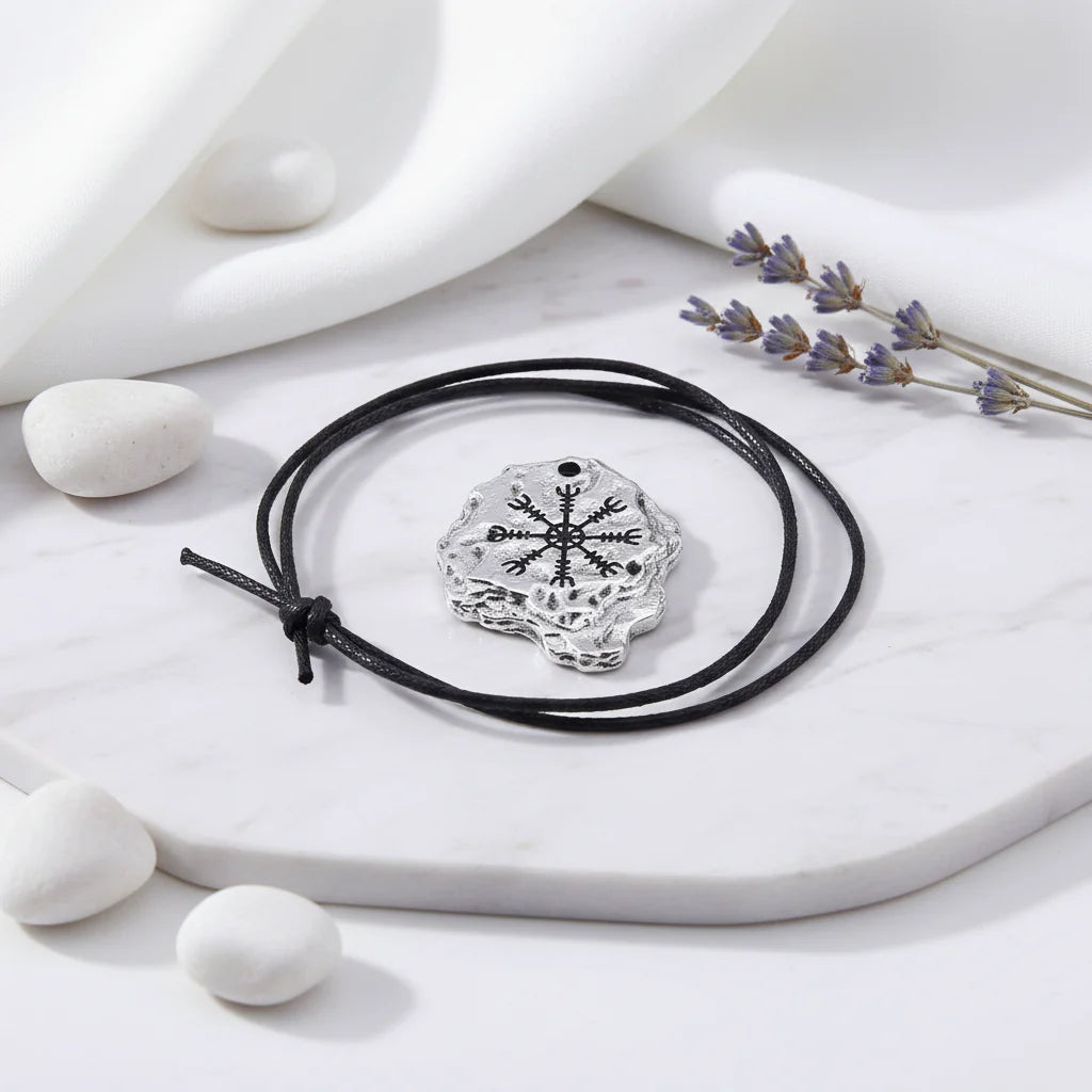Aegishjalmr Viking necklace for men – Viking Rune Pendant Norse Amulet