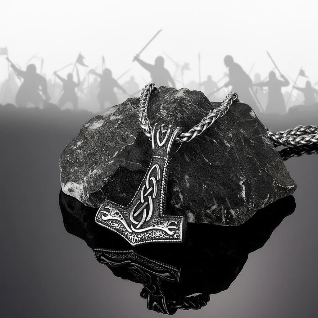 Thor Mjolnir necklace for men – Viking Norse Mythology Pendant,